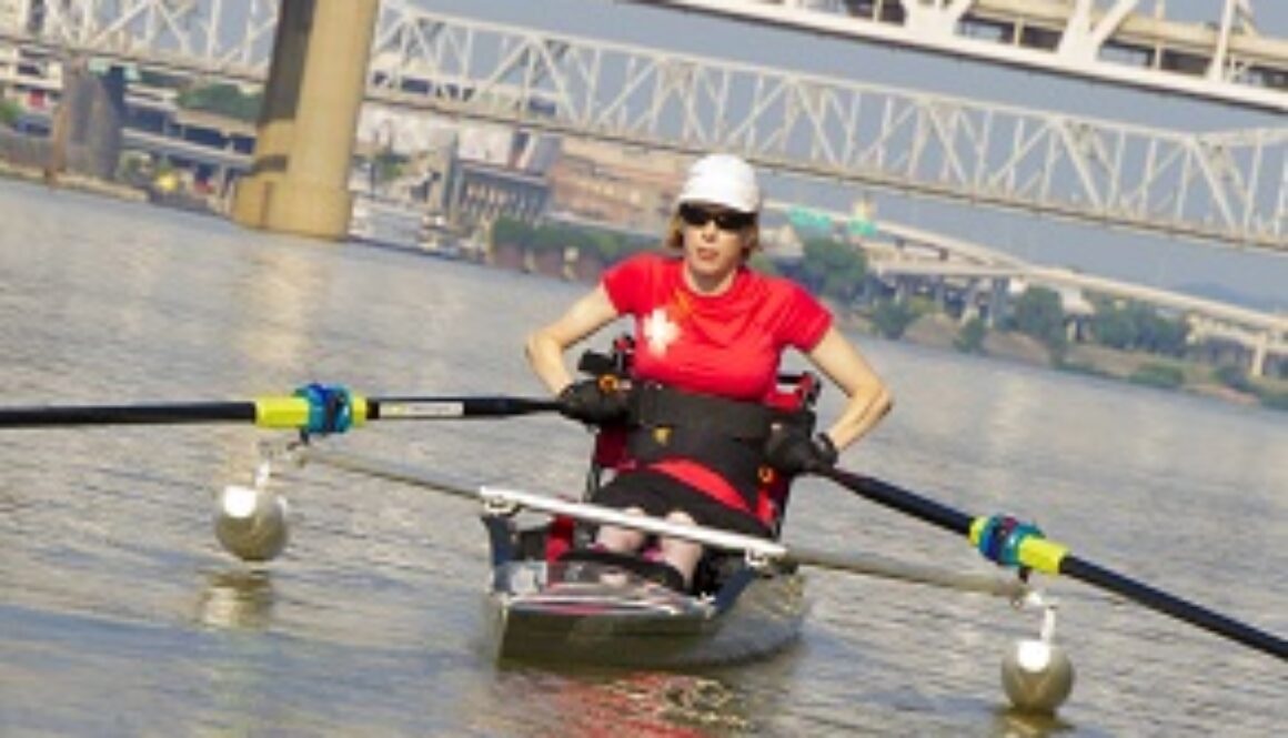 Jenny Smith Rowing on river