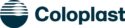 A logo for the company Coloplast with dark blue letters on a white background